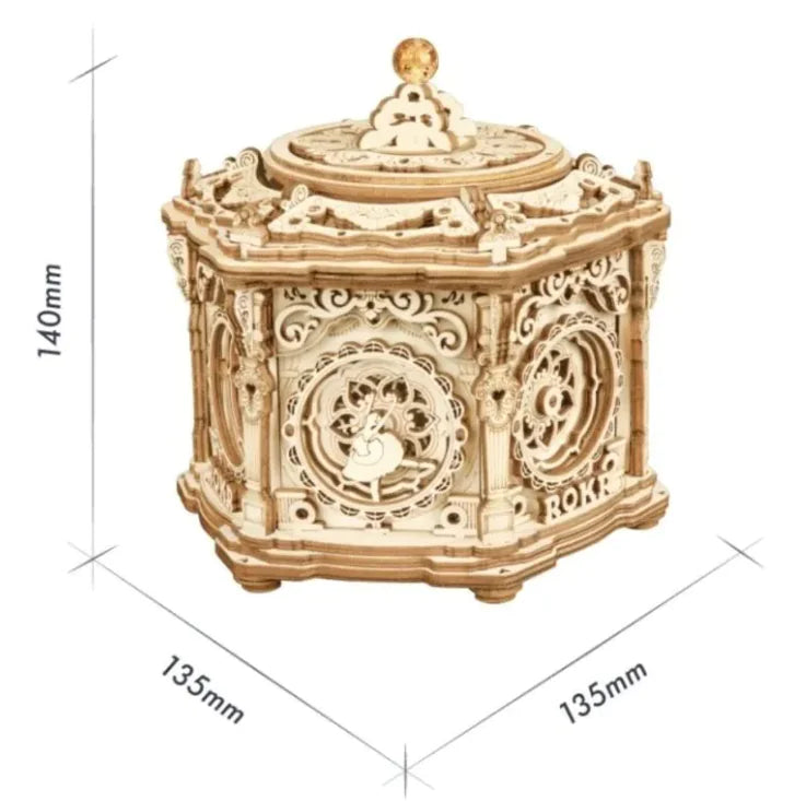 StarryCraft™ 3D Music Box Puzzle Kit - Wooden Mechanical DIY Assembly with Beautiful Melody for Adults & Teens