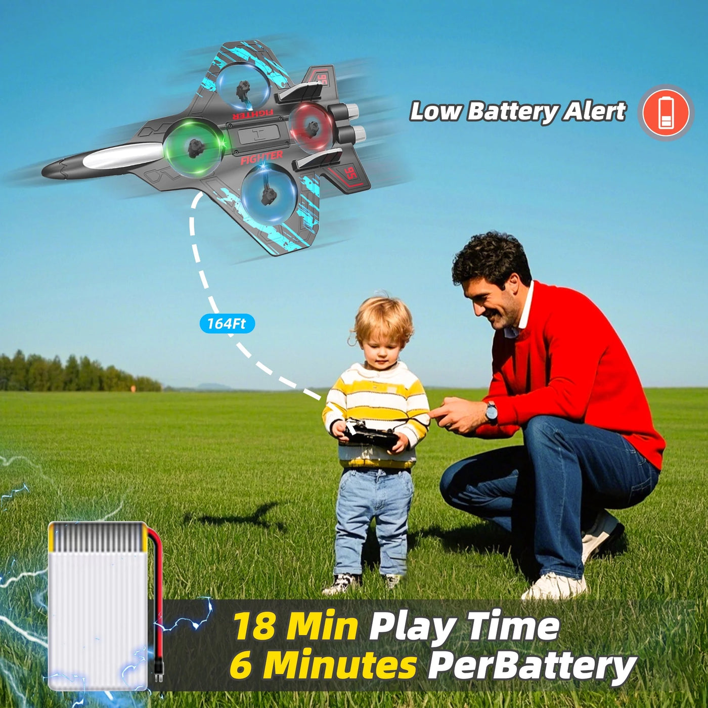 HoverWing Fighter™ - Drop-resistant Foam Gravity Glider