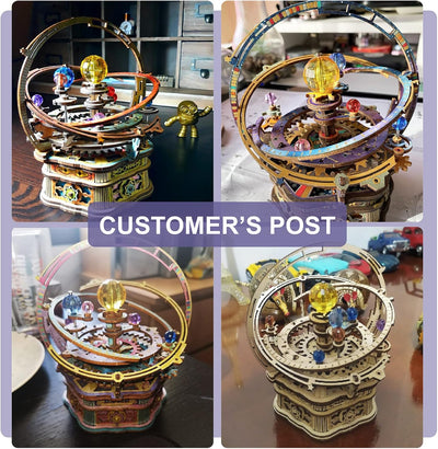 StarryCraft™ 3D Music Box Puzzle Kit - Wooden Mechanical DIY Assembly with Beautiful Melody for Adults & Teens