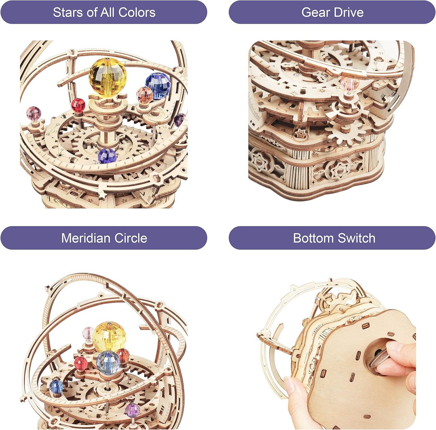 StarryCraft™ 3D Music Box Puzzle Kit - Wooden Mechanical DIY Assembly with Beautiful Melody for Adults & Teens