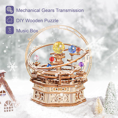 StarryCraft™ 3D Music Box Puzzle Kit - Wooden Mechanical DIY Assembly with Beautiful Melody for Adults & Teens