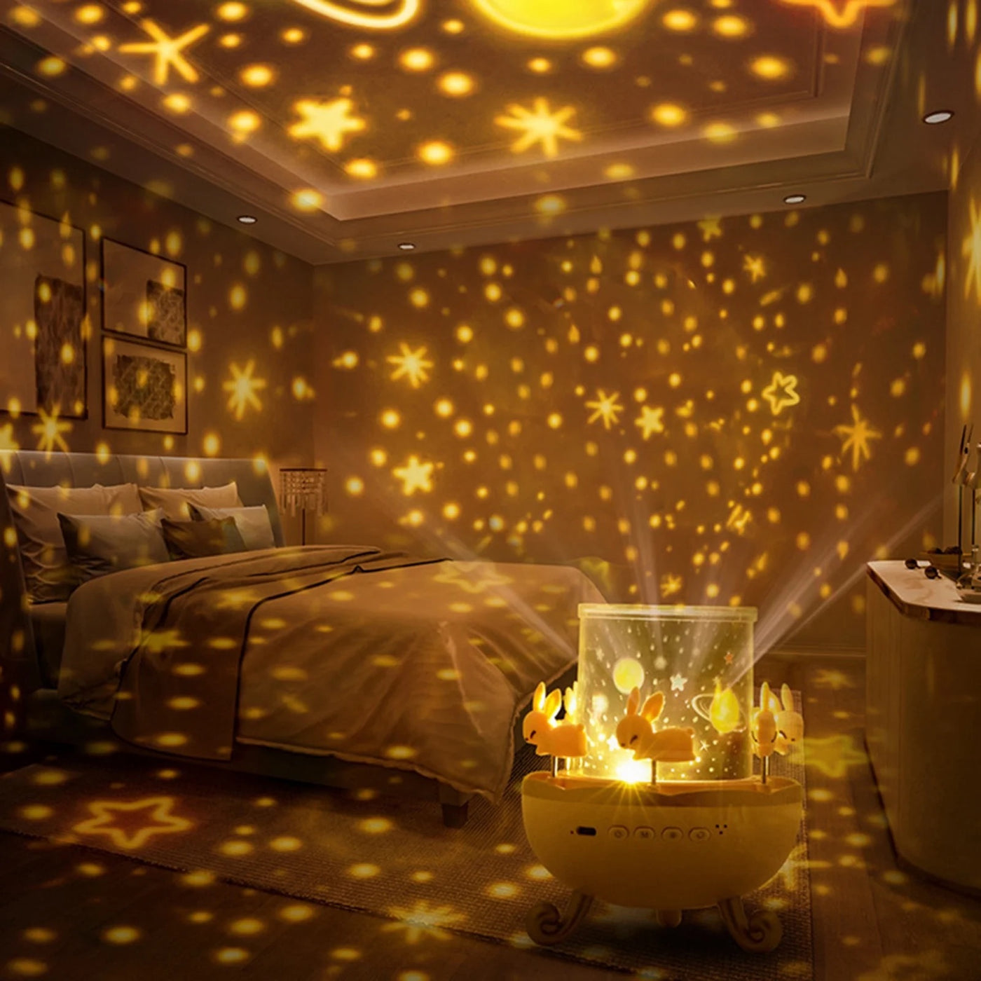 GlowTunes™ Star Projector for Kids - 15-in-1 Galaxy Night Light with Music & Remote Control for Bedroom