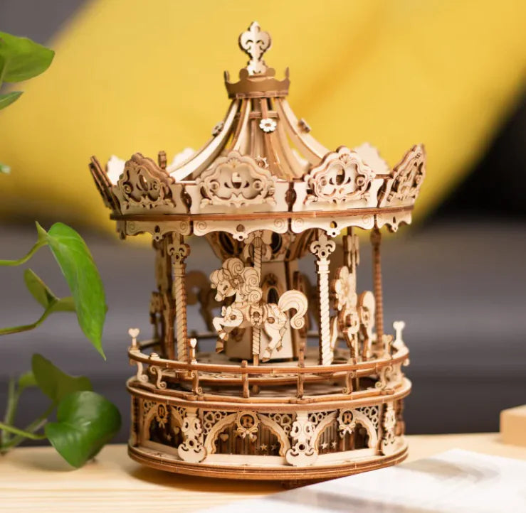 StarryCraft™ 3D Music Box Puzzle Kit - Wooden Mechanical DIY Assembly with Beautiful Melody for Adults & Teens